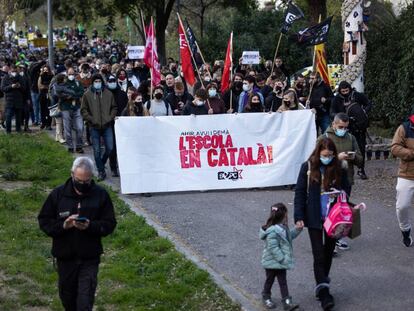 Manifestació pel català.