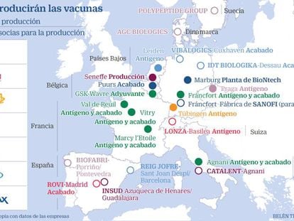 Cuatro plantas españolas, afectadas por el bloqueo de Bruselas a las exportaciones de vacunas