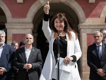 La presidenta de Junts y expresidenta del Parlamento catalán, Laura Borràs, el jueves.