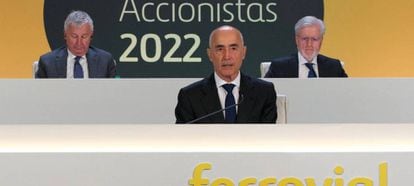 El presidente de Ferrovial, Rafael del Pino, en la junta del pasado abril