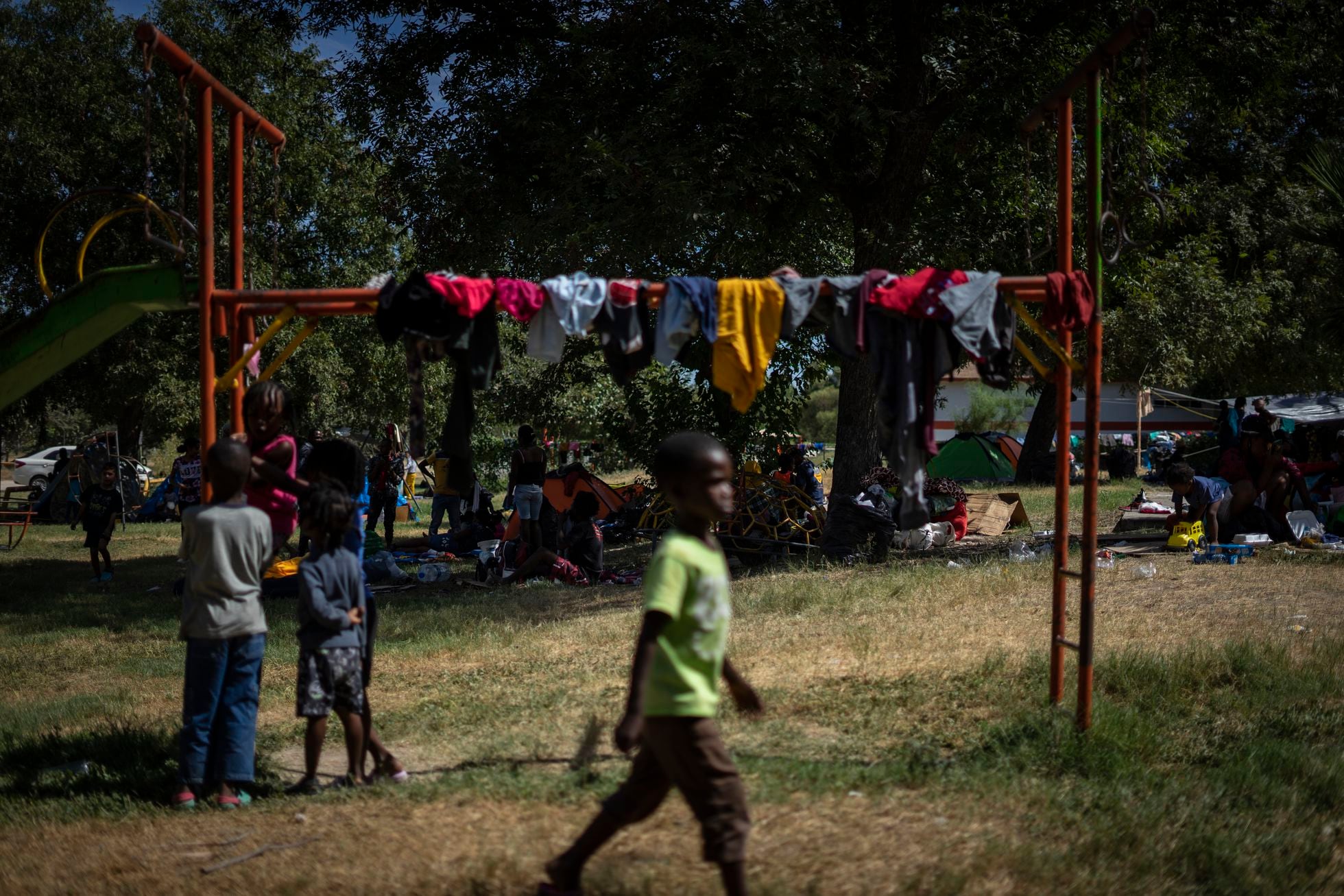 Un campamento de migrantes haitianos en Ciudad Acuña (México), el pasado septiembre.