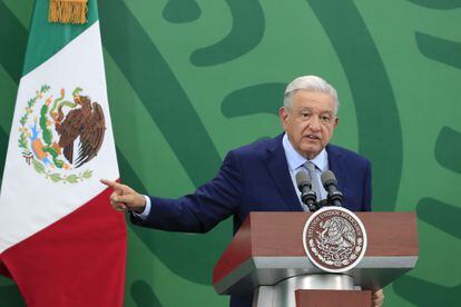 El presidente de México, Andrés Manuel López Obrador, durante su conferencia matutina de este jueves.