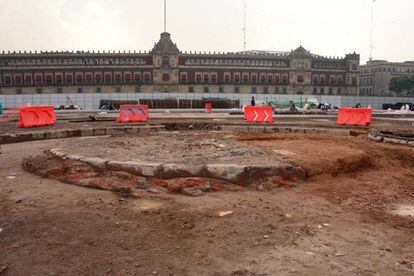 El zócalo encontrado en la Ciudad de México.