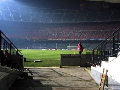 Una imagen sin público del Camp Nou. 