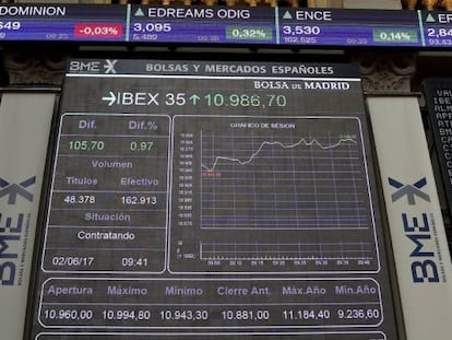 El principal indicador de la Bolsa espa&ntilde;ola, el Ibex 35.