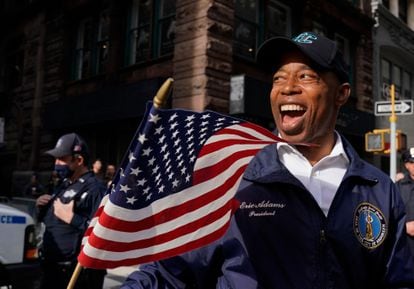 New York mayor-elect, Eric Adams, at the Veterans Day Parade, on November 11 in the US city.