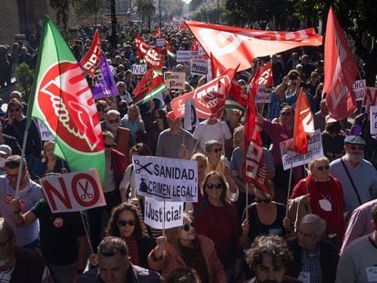 Manifestación en Sevilla en defensa de la sanidad pública, en noviembre.