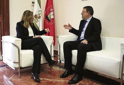 El secretario general del PSPV- PSOE, Ximo Puig, se reúne en Sevilla con la Presidenta de Andalucía, Susana Díaz.