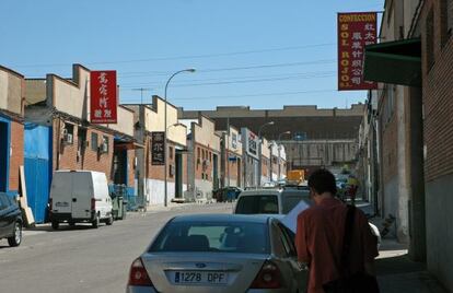 Polígon a Fuenlabrada, on se situen grans naus xineses.