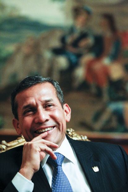 Ollanta Humala, presidente de Peru, en el Palacio del Pardo de Madrid.