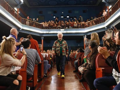 Pedro Almodóvar, ayer, en la presentación de la película 'La mala educación' en la Filmoteca.