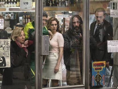 Imagen del rodaje de 'El Bar', en El Palentino de la calle Pez.