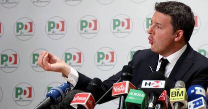 Matteo Renzi, l&iacute;der del PD, dimite tras el batacazo electoral en las legislativas italianas de 2018.