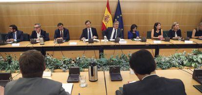 Reunión del pacto antiterrorista tras los atentados de Barcelona.