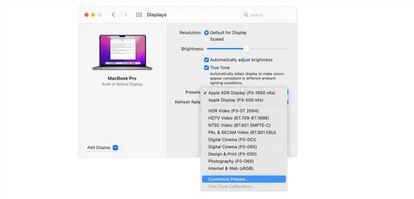 Ajustes en la pantalla del MacBook Pro