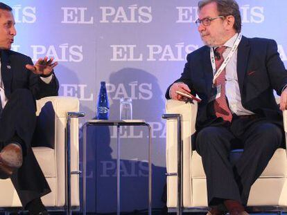 El presidente de Per&uacute;, Ollanta Humala, junto con el presidente del Grupo PRISA, Juan Luis Cebri&aacute;n.