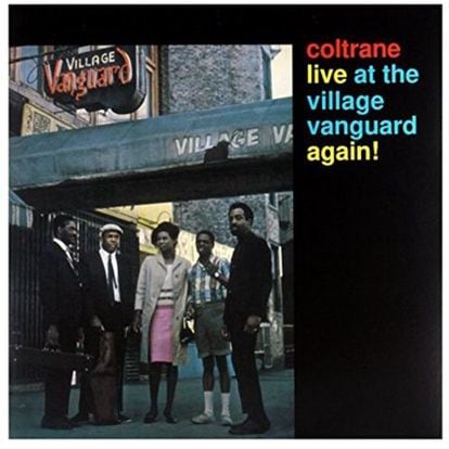 John Coltrane's quintet, on the cover of the album 'Live at the Village Vanguard Again!'.  From left, Pharoah, Sanders, John and Alice Coltrane, Jimmy Garrison, and Rashied Ali.