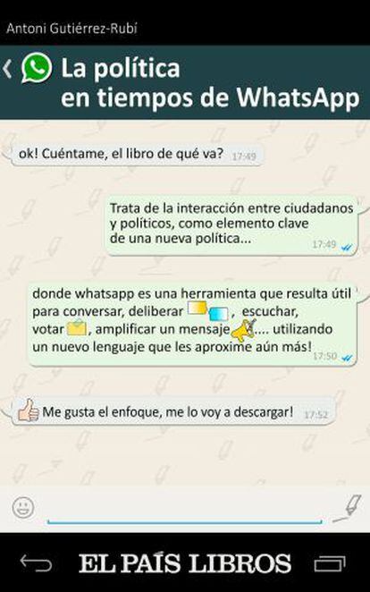 Portada del libro La política en tiempos del WhatsApp