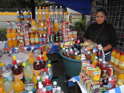 Una vendedora de refrescos en Ciudad de México.
