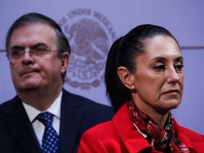 Claudia Sheinbaum, jefa de Gobierno capitalina, y el canciller Marcelo Ebrard en noviembre de 2021, en Ciudad de México.