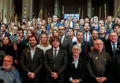 Acto en Bruselas de Puigdemont con 200 alcaldes independentistas. 
