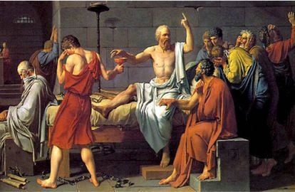 'La muerte de Sócrates', obra pintada por Jacques-Louis David en 1787.