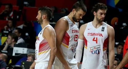 Navarro, Marc Gasol y Pau Gasol, en el pasado Mundial.