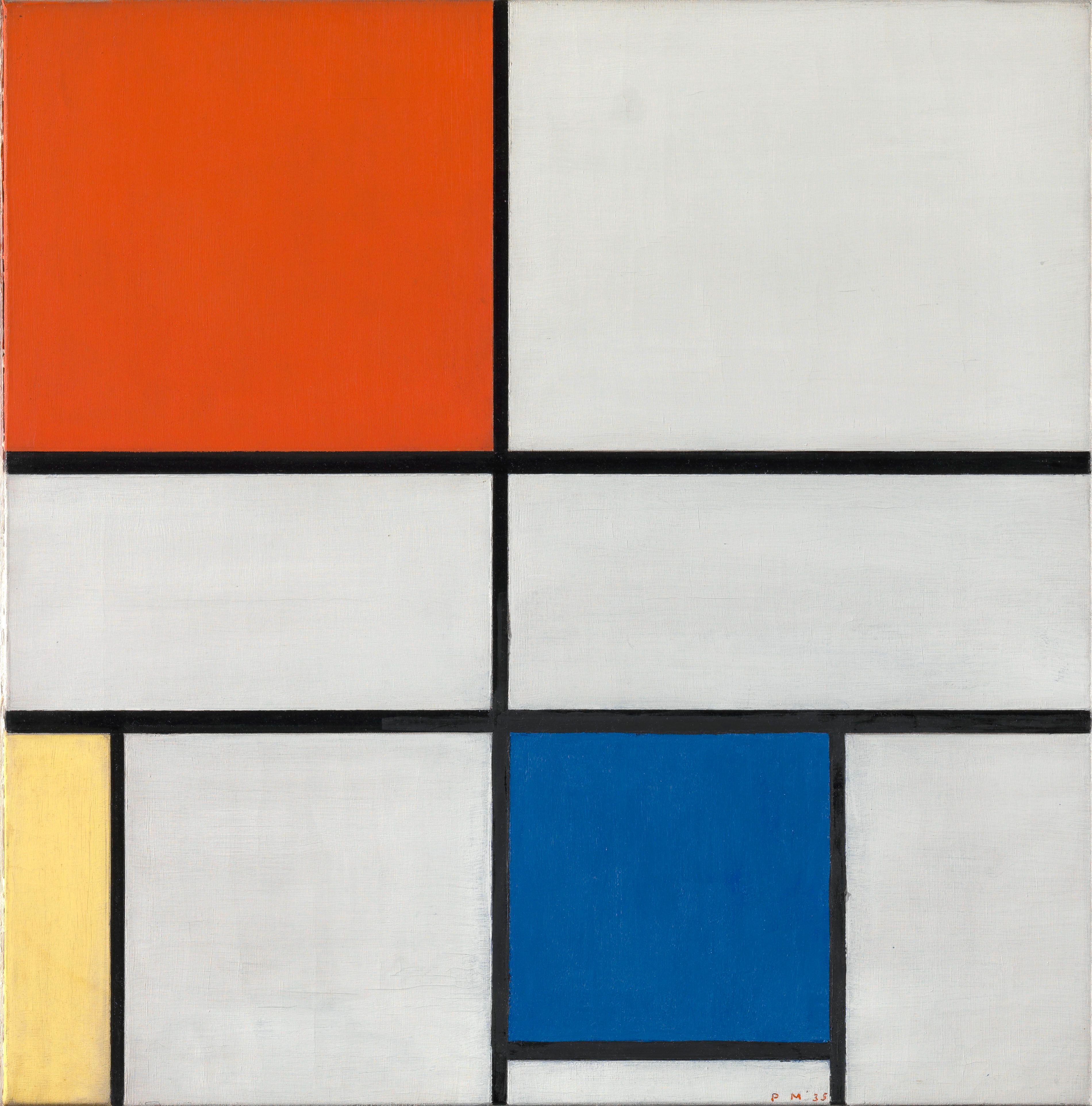 'Composición C (nºIII) con rojo, amarillo y azul' (1935), de Piet Mondrian.