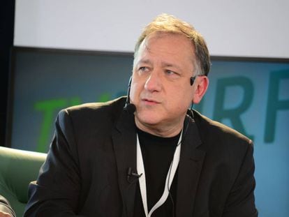 Carlos A. Scolari, durante una conferencia.