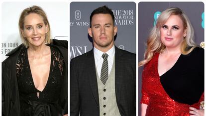 Los actores Sharon Stone, Channing Tatum y Rebel Wilson.