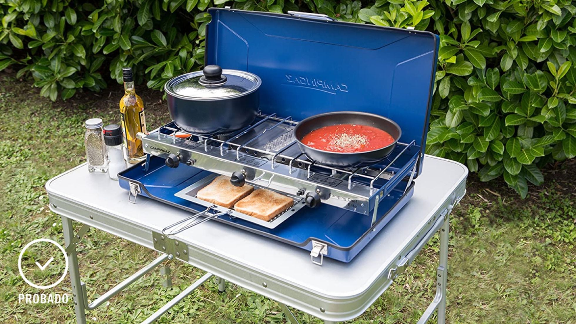 Juego de cocina de gas para camping, cocina en el transportador de