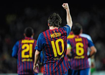 Messi, celebrando un gol.