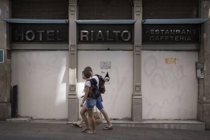 L'Hotel Rialto tancat al centre de Barcelona