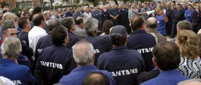 Protesta de trabajadores de Santana.