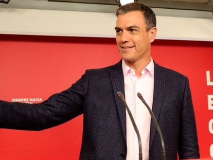 El líder del PSOE, y presidente del Gobierno en funciones, Pedro Sánchez.