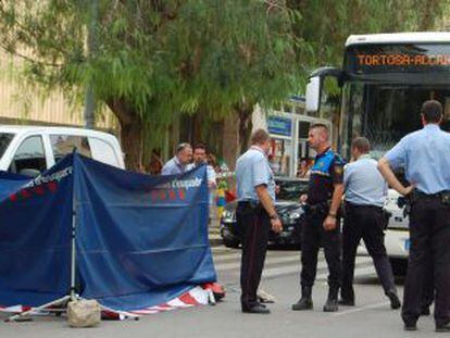 Escena del atropellamiento mortal en Sant Carles de la R&aacute;pita.