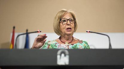 Adelaida de la Calle, este martes tras la reunión del Consejo de Gobierno.