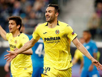 Iborra celebra uno de los goles ante el Zenit.