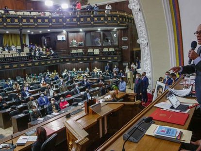 El 'número dos' del chavismo, Diosdado Cabello, en una sesión del Parlamento de Venezuela.