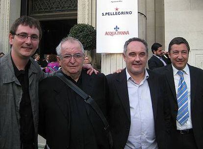 Los cocineros españoles líderes mundiales. De izquierda a derecha,Andoni Luis Aduriz, Juan Mari Arzak, Ferran Adrià y Joan Roca, en Londres.