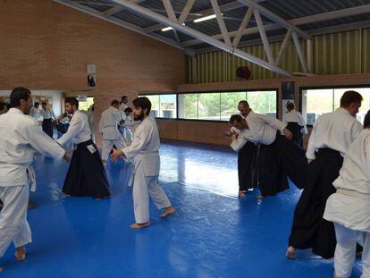 Clase de artes marciales, en Mejorada del Campo.