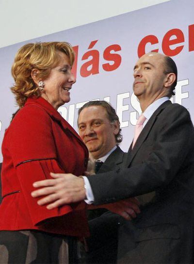 Aguirre con Alfredo Prada y Manuel Lamela en febrero de este año.