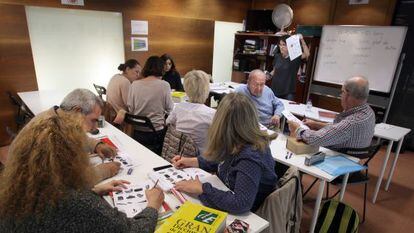 Clase de catal&aacute;n del centro Blanquerna, en Madrid.