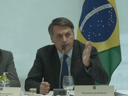 Bolsonaro en una captura del vídeo de la reunión ministerial difundido este viernes.