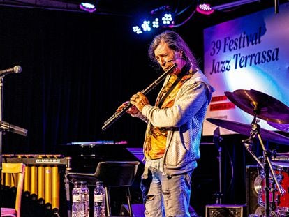 Jorge Pardo durante su actuación en el Festival de Jazz de Terrassa.