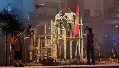 Un momento de uno de los ensayos de la ópera 'Los pescadores de perlas', de Bizet que se estrena hoy en el Liceo.