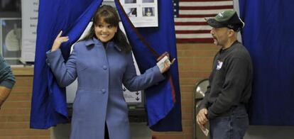 La candidata republicana para el Senado Christine O'Donnell en Wilmington (Delaware).