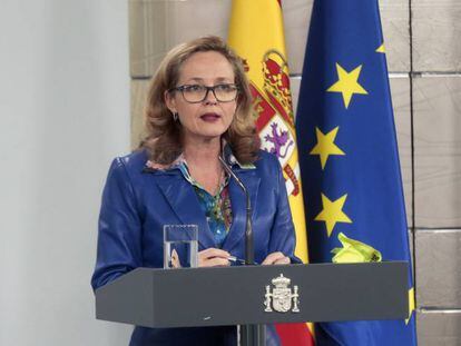 La vicepresidenta tercera del Gobierno y ministra de Asuntos Económicos, Nadia Calviño.