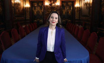 La secretaria general de la Organización Iberoamericana de la Seguridad Social, Gina Magnolia Riaño, en febrero en Casa América en Madrid.