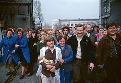 Lech Walesa, en la huelga general de noviembre de 1981.